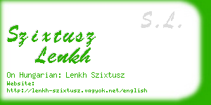 szixtusz lenkh business card